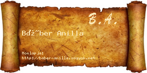 Báber Anilla névjegykártya